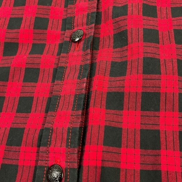 Chaps Womens Cotton Button Down Shirt Plaid Long Sleeve Top Size Medium - Picture 4 of 12
